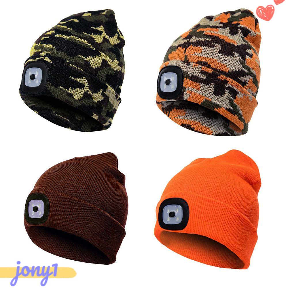 Mũ Len Giữ Ấm Tích Hợp Đèn LED Phát Sáng Thời Trang Thu Đông