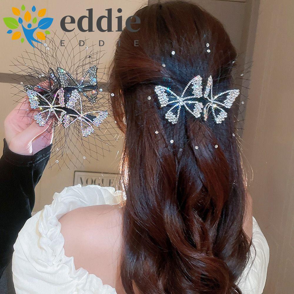 Kẹp Tóc Hình Bướm 26Ede Ngọt Ngào Cho Cô Dâu|Kẹp Tóc Dạng Lưới Rỗng Phong Cách Hàn Quốc