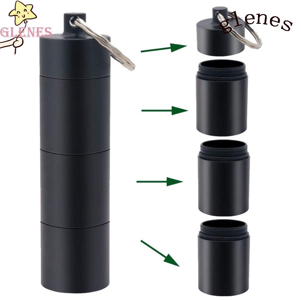 Hộp Đựng Thuốc Bằng Hợp Kim Titan Nhiều Ngăn Đa Năng Có Móc Khóa Tiện Dụng