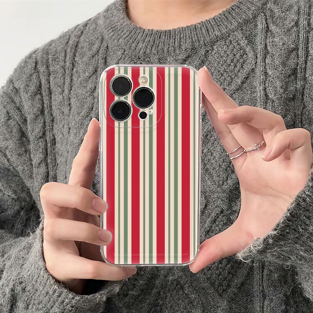✅Ốp Điện Thoại Mềm Chống Sốc Họa Tiết Kẻ Sọc Đơn Giản Phong Cách Retro Cho Apple 1378plus14pro iPhone12 6In 11 PKGP