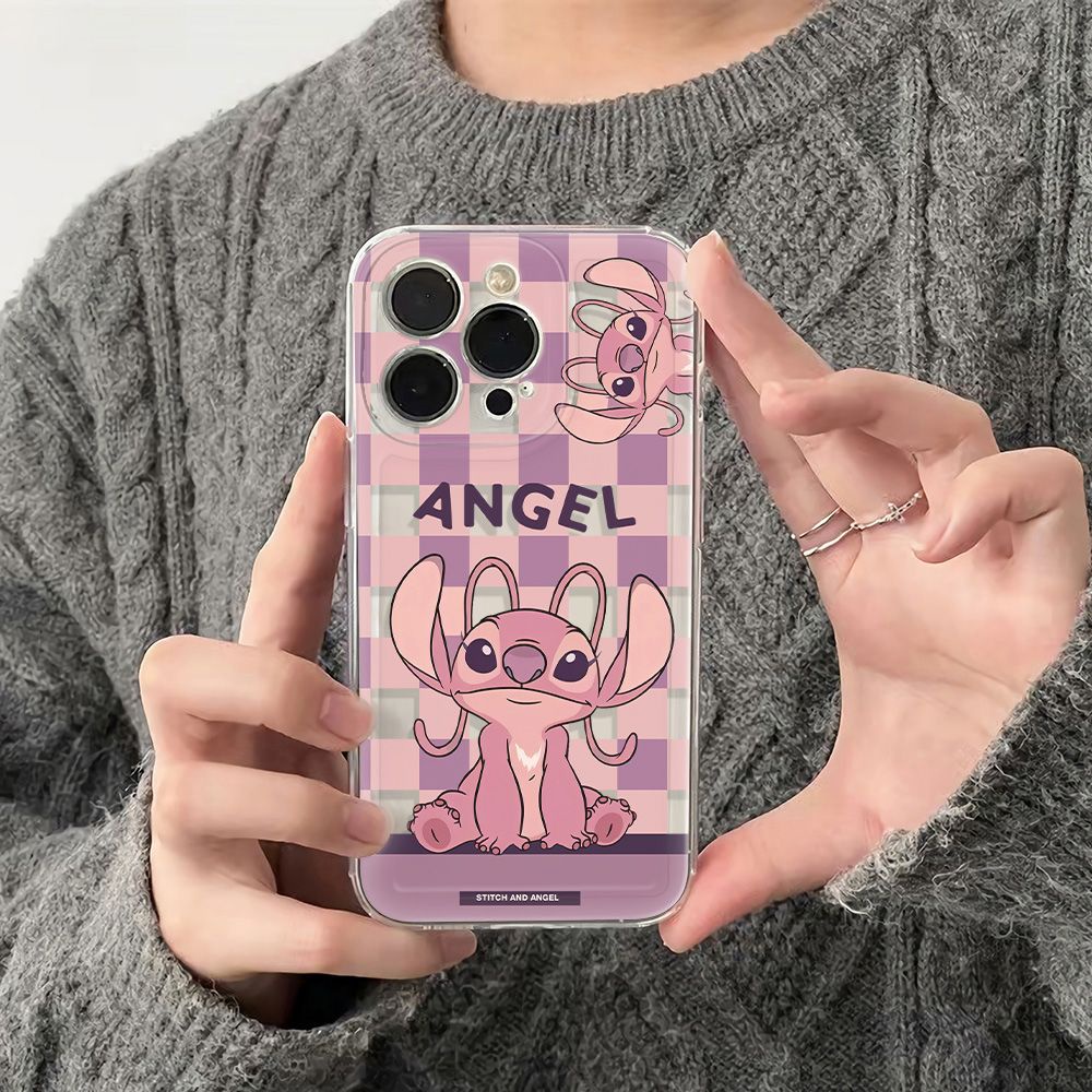 ✅Ốp Điện Thoại Dẻo Họa Tiết Kẻ Sọc / Thiên Thần Màu Hồng / Tím Chống Sốc Cho iPhone12max 14pro 13 6In PXPK 78p11