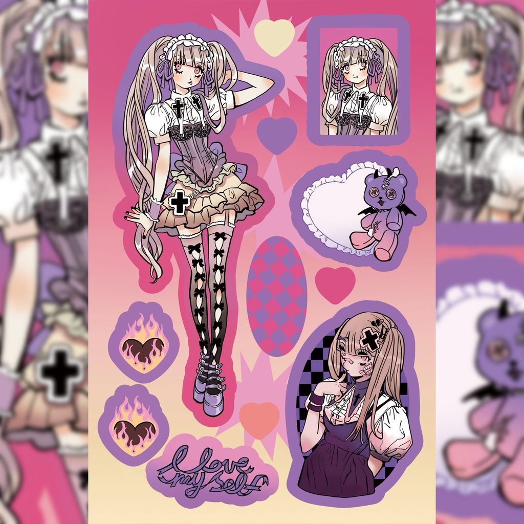 Sticker Dán Trang Trí Điện Thoại / Sổ Tay diy Hình Nhân Vật Domino Phong Cách Hàn Quốc