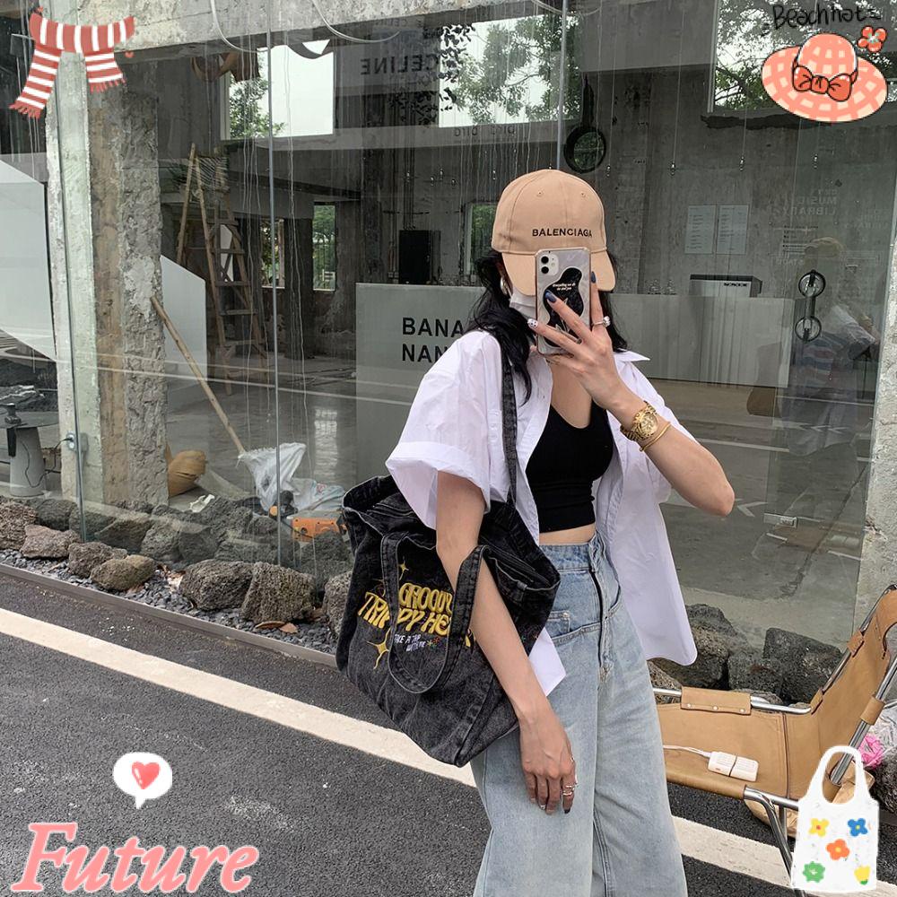 Túi Xách Đeo Vai Cỡ Lớn In Chữ Thời Trang