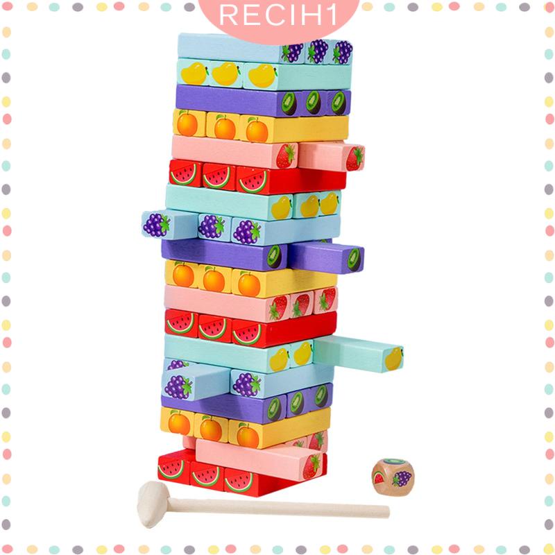 Bộ Đồ Chơi 54 Khối Gỗ Xếp Chồng Lên Nhau Nhiều Màu Sắc Dùng Làm Quà Tặng Sinh Nhật Cho Gia Đình