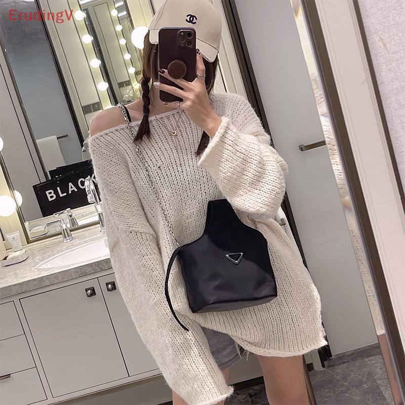 [ErudingV] Túi Xách Đeo Vai Hình Tam Giác Bằng Vải Nylon Có Dây Rút Dễ Phối Đồ Thời Trang Mùa Hè Cho Nữ [Mới]