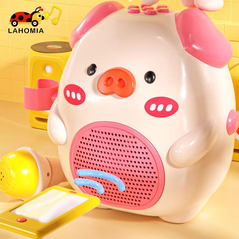 Đồ chơi loa bluetooth LAHOMIA kèm 1/2 mic hát karaoke cho bé bé thỏa sức thể hiện đam mê ca hát