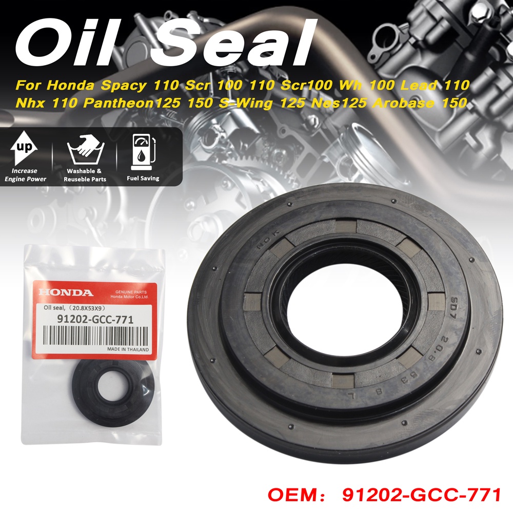 Vòng Đệm Dầu Động Cơ 20.8X53X9 Cho Xe Tay Ga honda spacy 110 scr 100 110 scr100 wh 100 110 nhx 110 pantheon125 150 s Wings 125 Ns125 arobase 150