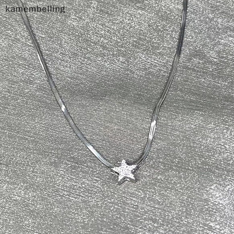 Kamembelling Vòng Cổ Choker Hình Ngôi Sao Năm Cánh Đính Đá Lấp Lánh Thời Trang Hàn Quốc Ngọt Ngào Y2K