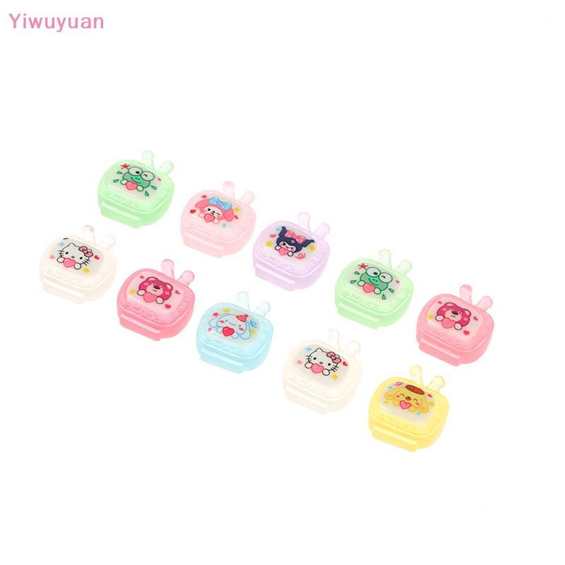 Bộ 5 Tượng Gấu / Dâu Tây Mini Bằng Nhựa Resin Phát Quang Trang Trí Mới