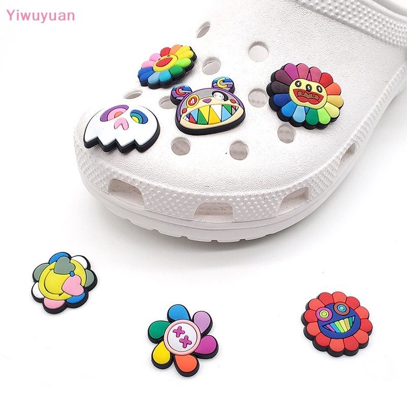 Bộ 3 Cái Khóa Xăng đan Hình Hoa Hướng Dương Hoạt Hình DIY Có Thể Tháo Rời Trang Trí Sân Vườn Mới