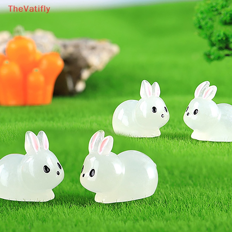 [Thevalifly] Đồ Chơi Búp Bê Thỏ Mini Bằng Nhựa Phát Sáng Trong Bóng Tối