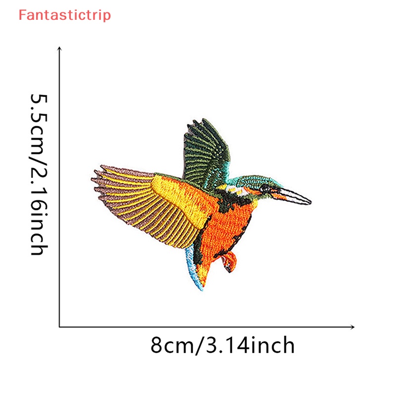 1 Cặp Sticker Ủi Thêu Hình Chim Phong Cách Vintage Mới