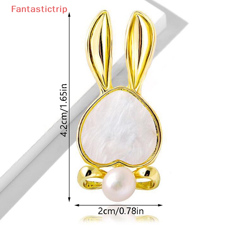 Ghim Cài Áo Hình Thỏ Nhỏ Đính Ngọc Trai Chống Mất Thiết Kế Tinh Tế Mới