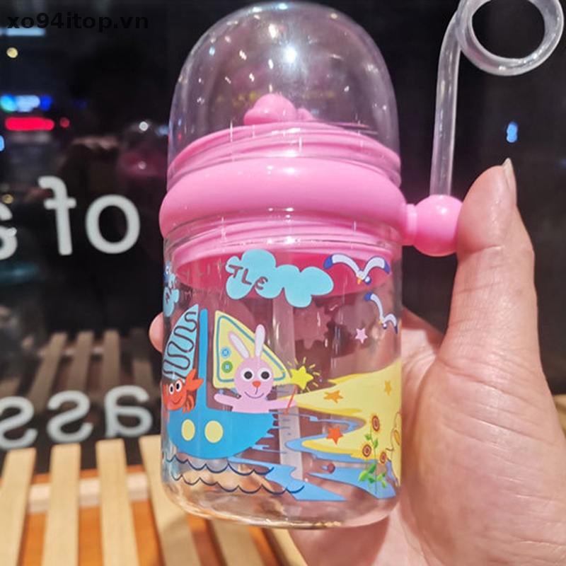Bình Nước Nhựa Hình Cá Voi Dễ Thương Kèm Ống Hút