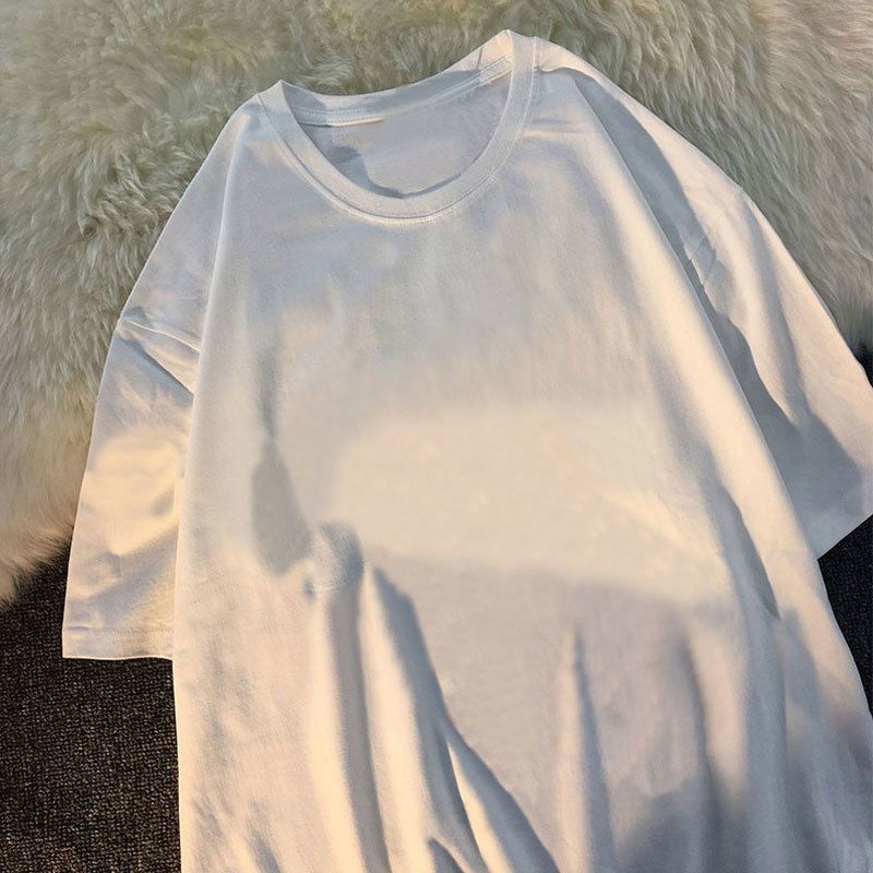 Áo Thun Ngắn Tay In Chữ Đơn Giản Theo Phong Cách Hàn Quốc