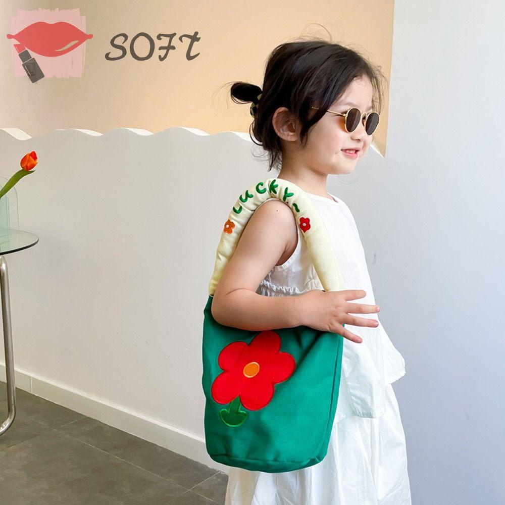 Túi Đeo Vai Bằng Vải Canvas Thêu Trang Trí Thời Trang