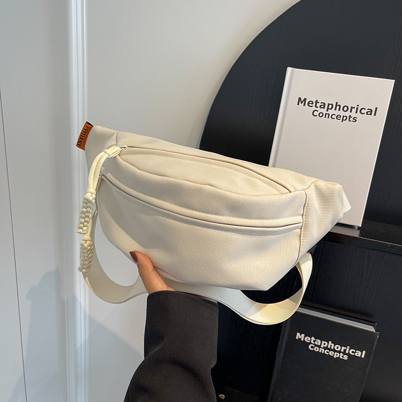 Túi Đeo Hông / Đeo Trước Ngực Bằng Vải Canvas 5 Màu Thời Trang Nhật Hàn Dành Cho Nữ