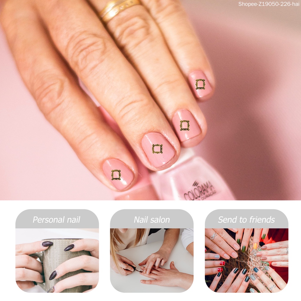 Set 40 Khung Hình Vuông Trang Trí Móng Tay