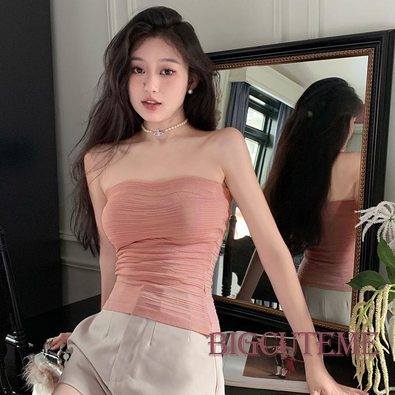 Áo Ống Cổ Thuyền Hở Lưng Màu Trơn Thời Trang Mùa Hè Dành Cho Nữ