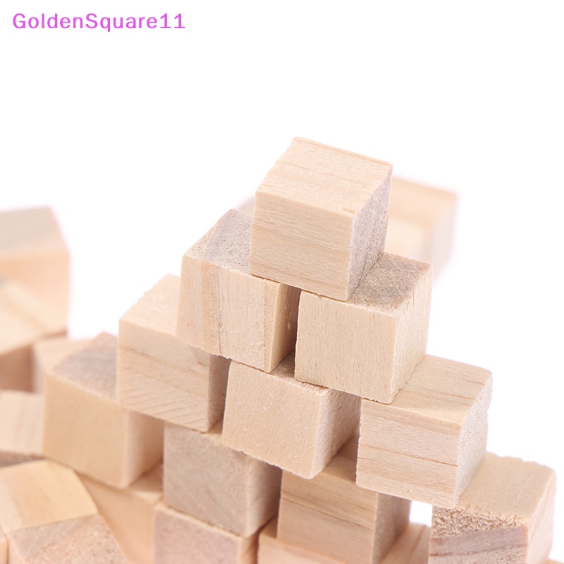 Set 100 Khối Gỗ Vuông Trơn Chưa Hoàn Thành Dùng Làm Đồ Thủ Công DIY