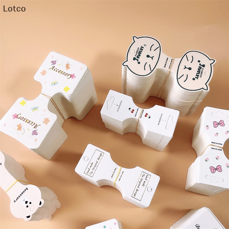 Lotco 50 cái bìa giấy gấp màu trắng kẹp tóc cho trẻ em người lớn Bìa Giấy sợi dây tóc trang trí tóc Mũ vật liệu đóng gói VN