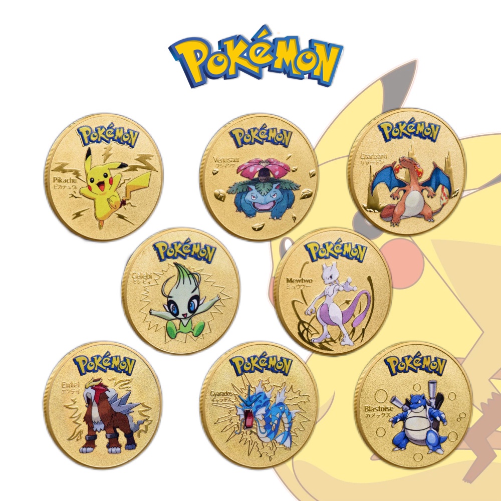 Đồng Xu Kỉ Niệm Mạ Vàng In Hình Pokemon Pikachu Đáng Yêu Cho Bé