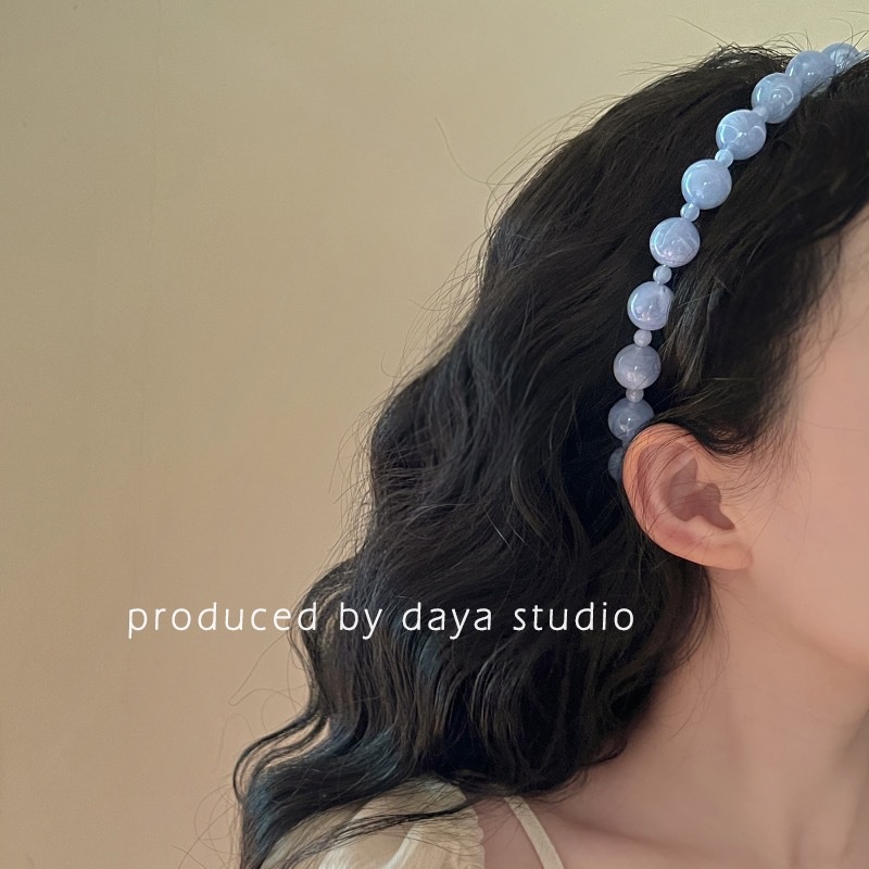 Băng Đô Đính Hạt Ngọc Bích Giả Thiết Kế Đơn Giản Thời Trang Cao Cấp