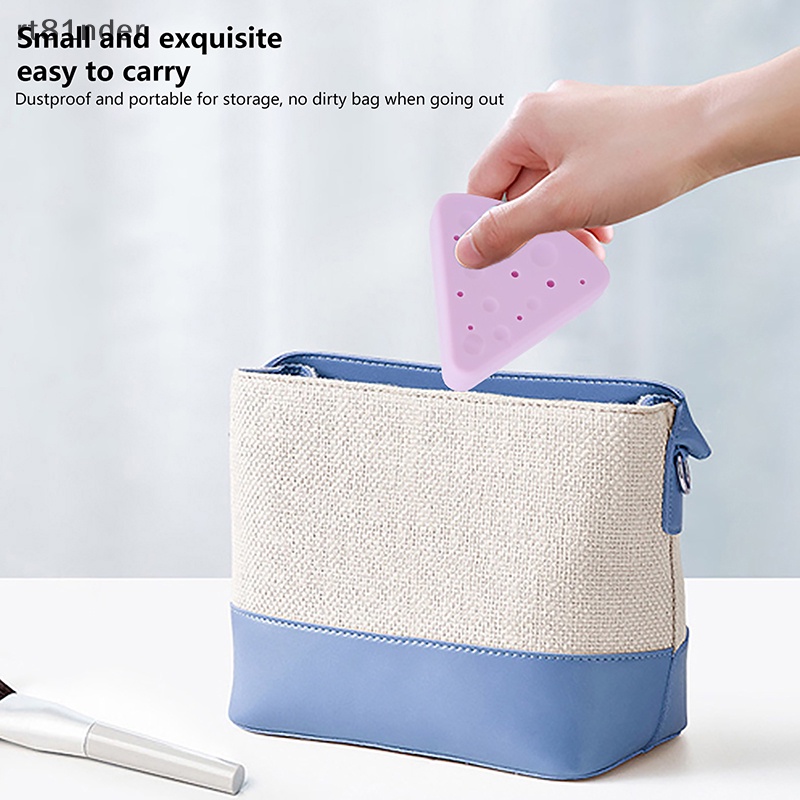 Rt Hộp Đựng Mút Trang Điểm Bằng Silicon Hình Tam Giác Tiện Dụng
