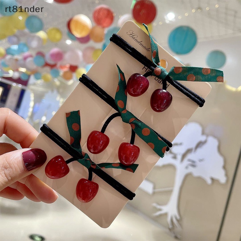 Rt Dây Buộc Tóc Cao Su Co Giãn Hình Quả Cherry Dễ Thương Phong Cách Hàn Quốc