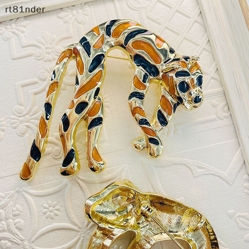 Rt Ghim Cài Áo Tráng Men Họa Tiết Da Báo Đa Năng Phong Cách Cổ Điển Cá Tính