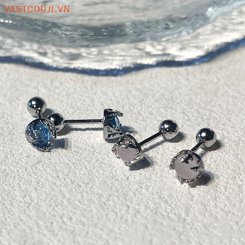 1 Đôi Khuyên Tai Nữ Đính Đá Nhiều Màu Thời Trang