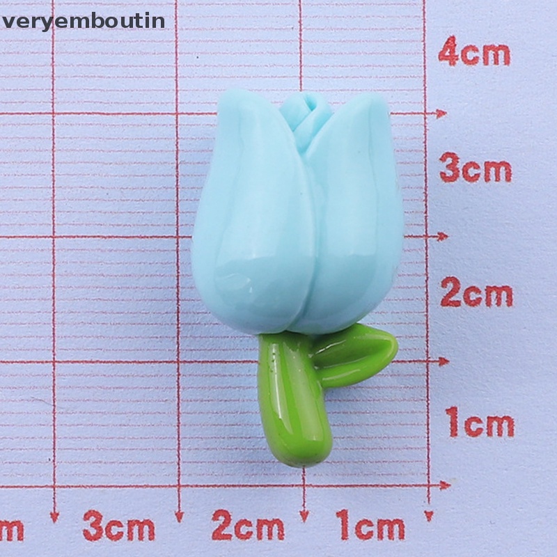 Bộ 10 Cái Ghim Cài Áo Hình Hoa Tulip Chất Liệu Resin Dễ Thương DIY