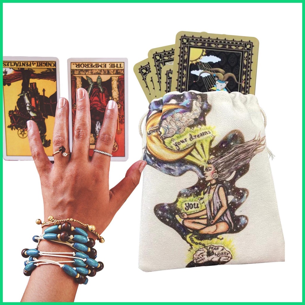 Túi Dây Rút Đựng Thẻ Bài Tarot Bằng Vải Nhung Tổng Hợp Tiện Dụng
