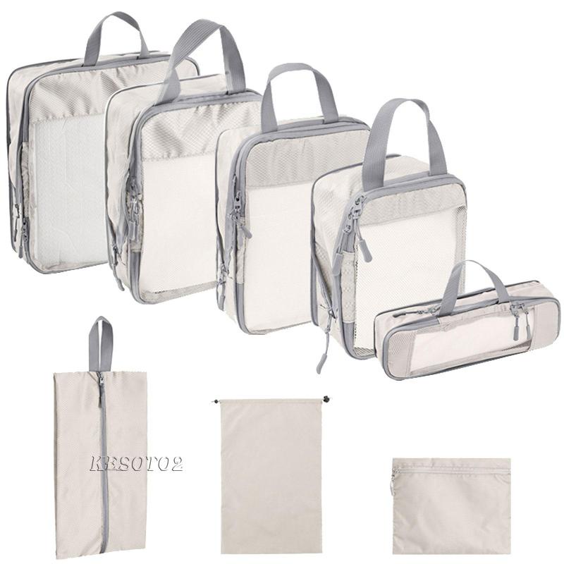 [Kesoto2] 8 Túi Đựng Khối Lập Phương Thoáng Khí Nhỏ Gọn Cho Đi Làm / Đi Làm / Đi