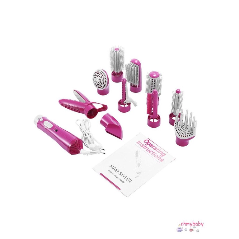 [Ready] 10 Trong 1 Không Khí Nóng Bàn Chải Salon Máy Sấy Tóc Có Thể Hoán Đổi Cho Nhau Lược Điện Chuyên Nghiệp Uốn Dụng Cụ Tạo Kiểu [Z/11]