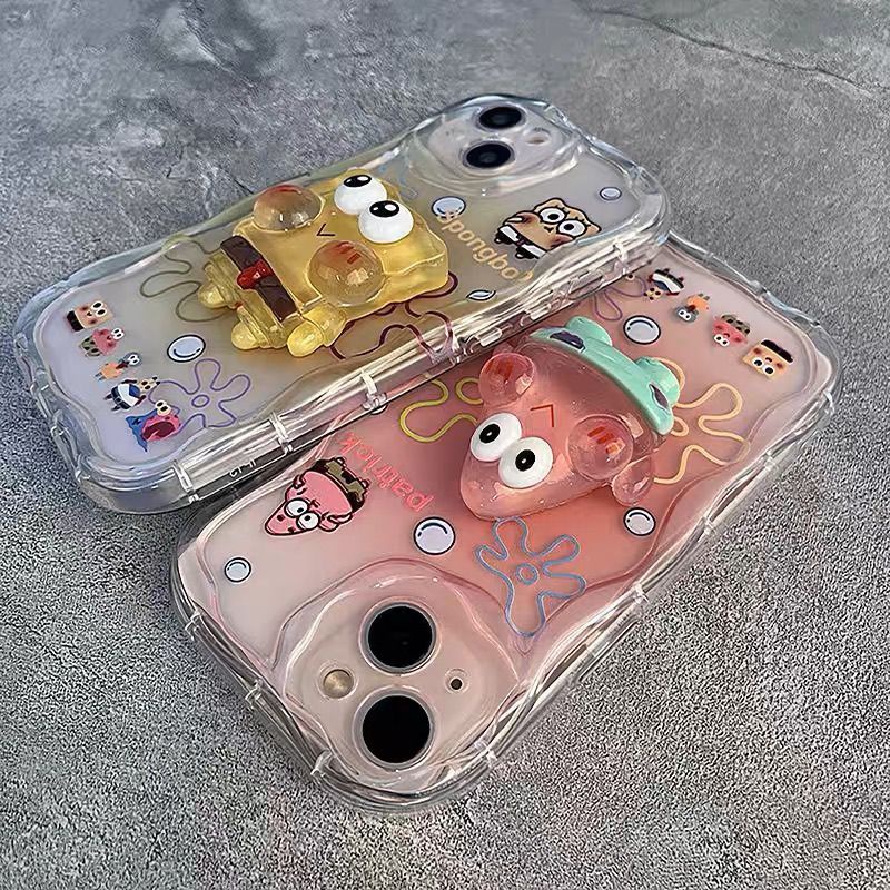 Ốp Điện Thoại Mềm Chống Rơi Hình Bọt Biển Hoạt Hình Cho Iphone 14promax 13 13promax 12 11 7 8Plus Xsmax 6S