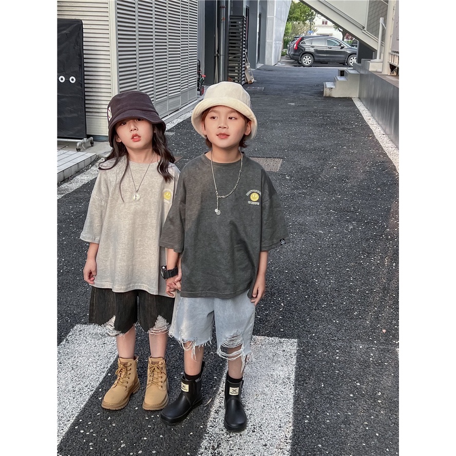 Quần short jean đen rách gấu cho bé trai QB613 sz 90-160, thời trang Hàn Quốc mùa hè cho bé