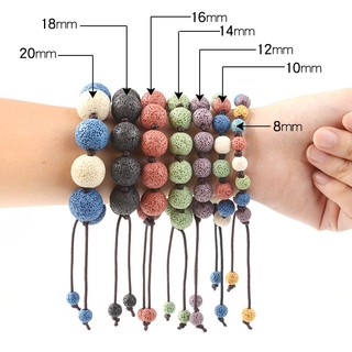 Hạt đá núi lửa đầy màu sắc tự làm thủ công đính cườm phụ kiện trang sức tinh dầu thơm hạt tròn đá núi lửa hạt rời