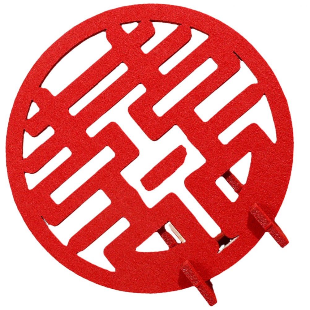 Phụ Kiện Trang Trí Bàn Tiệc Cưới Hình Tròn Màu Đỏ Sang Trọng