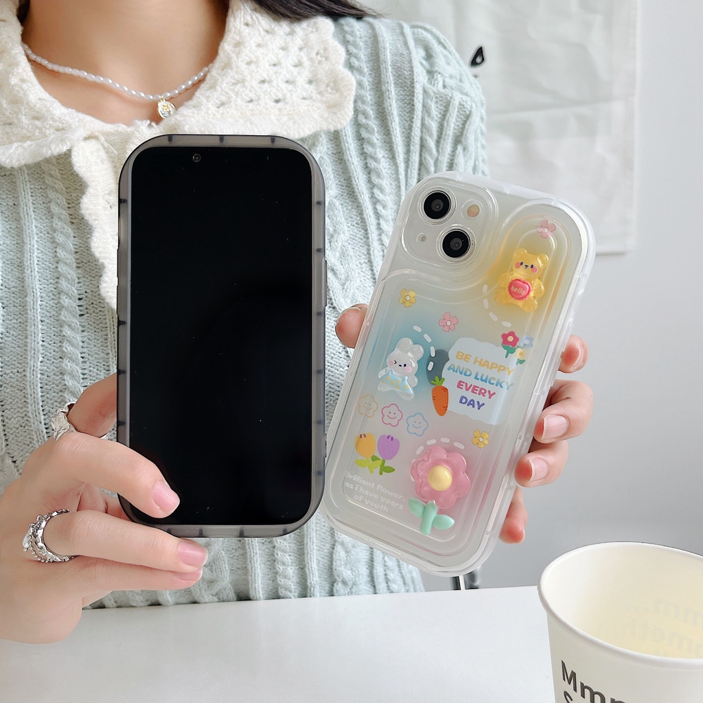 Ốp Điện Thoại TPU Dẻo Trong Suốt Họa Tiết Hoạt Hình Dễ Thương Chống Sốc Cho iPhone 14 Plus 13 12 11 Pro Max