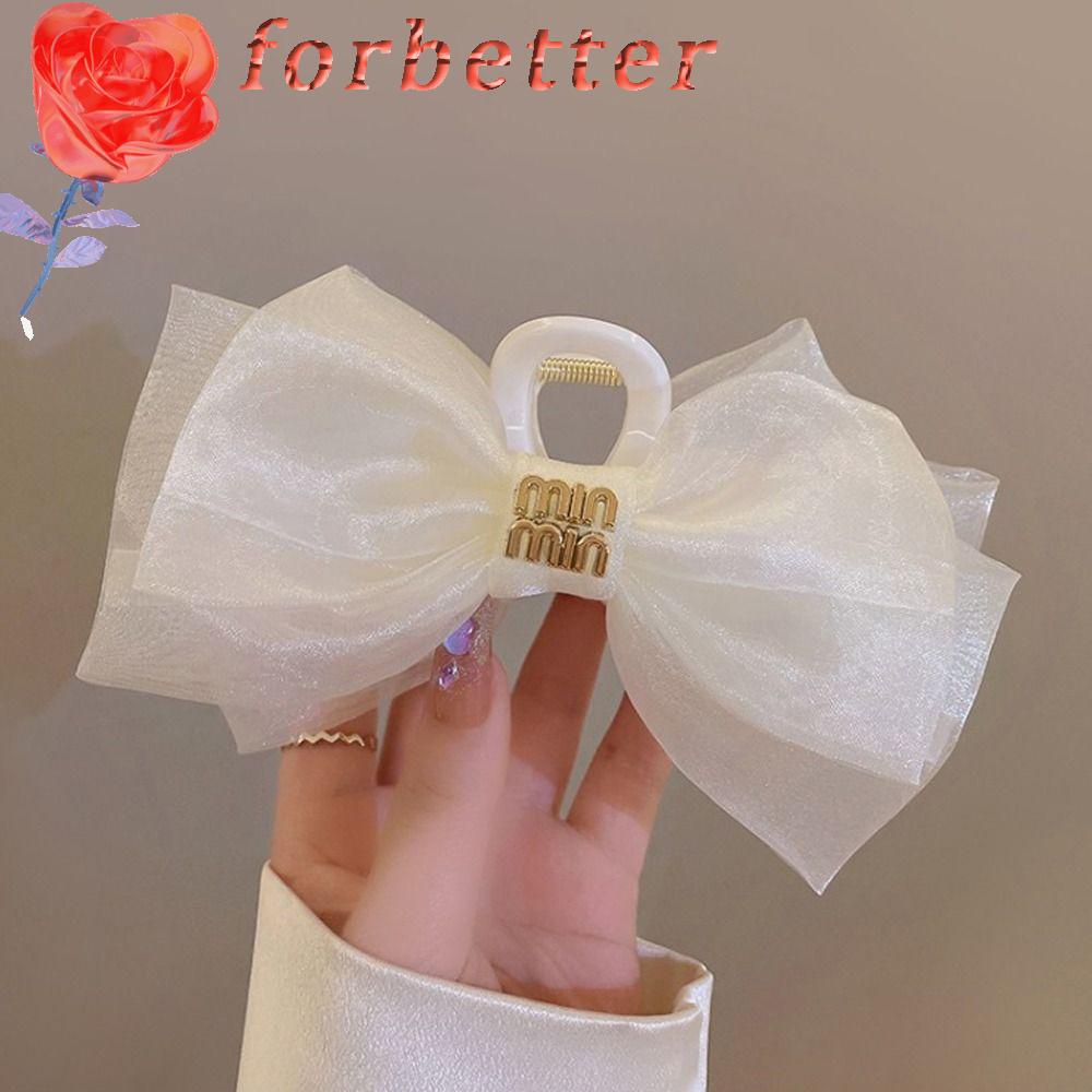 Kẹp Tóc Nơ Cỡ Lớn In Chữ Phong Cách Hàn Quốc Thời Trang