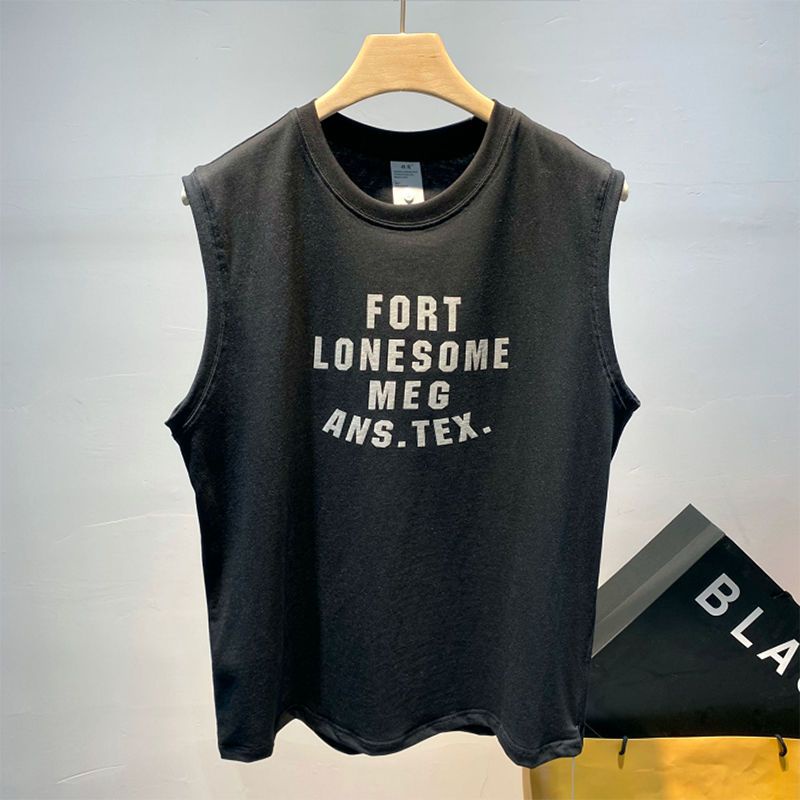 Áo Thun Cotton Sát Nách Dáng Rộng Phong Cách Hip Hop Đường Phố Thời Trang Mùa Hè Cho Nam