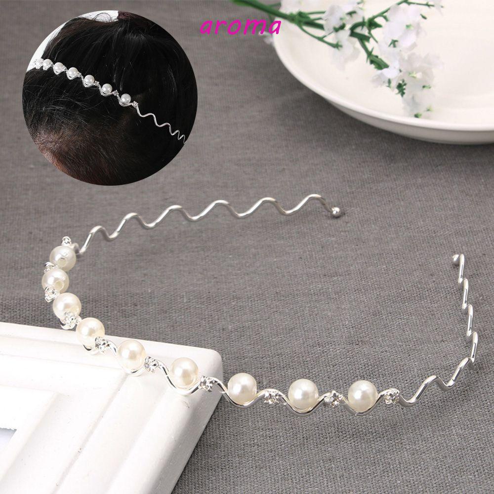 Nước Hoa Thơm Chất Lượng CaoBăng Đô Cài Tóc Dạng Chuỗi Gợn Sóng Bằng Kim Loại Lấp Lánh Chất Lượng