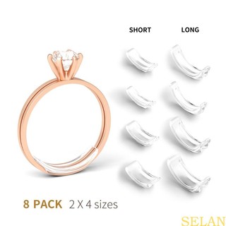 Set 8 vòng kẹp trong suốt điều chỉnh kích thước nhẫn