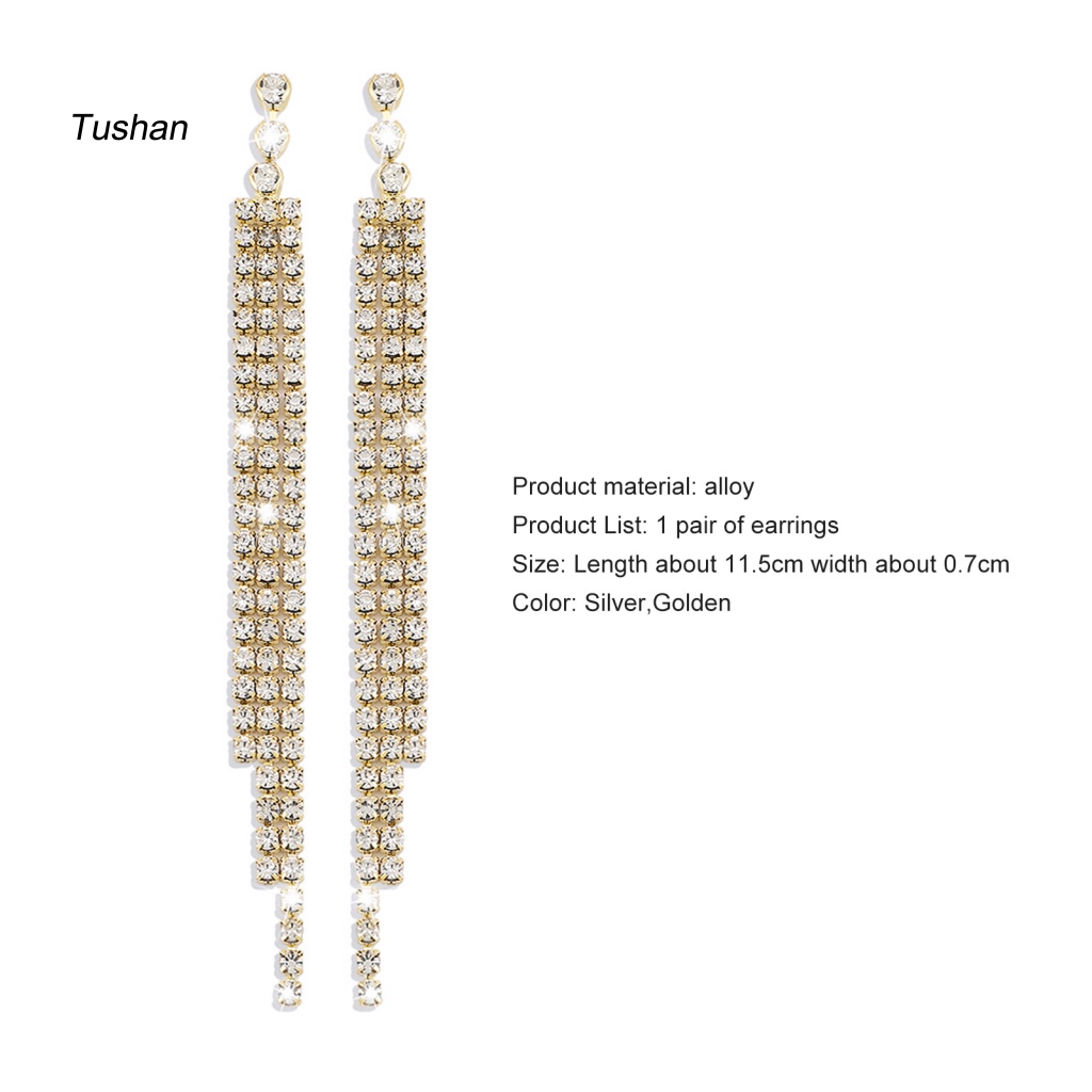 1 Cặp Bông Tai Tua Rua Đính Đá Cho Tiệc Cưới / Tiệc Tùng