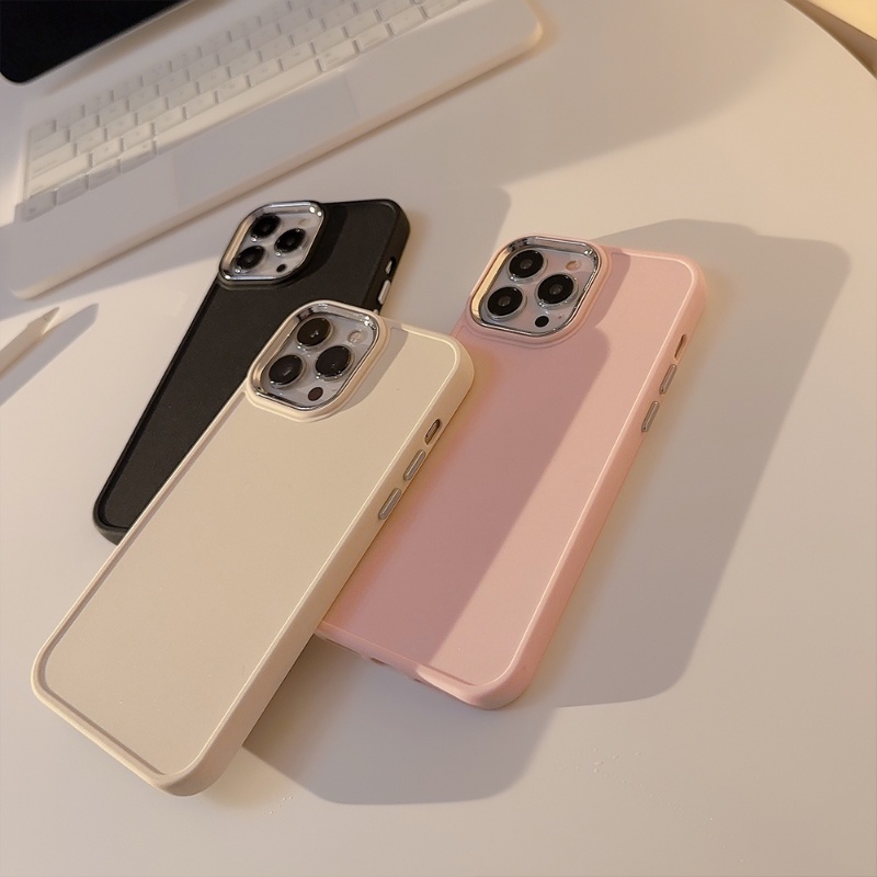 Ốp Điện Thoại Silicone Màu Trơn Có Vòng Nhẫn Cho iPhone 11 Pro Max 12 13 14 Plus iPhone X XS Max XR 7 8 Plus SE 2020