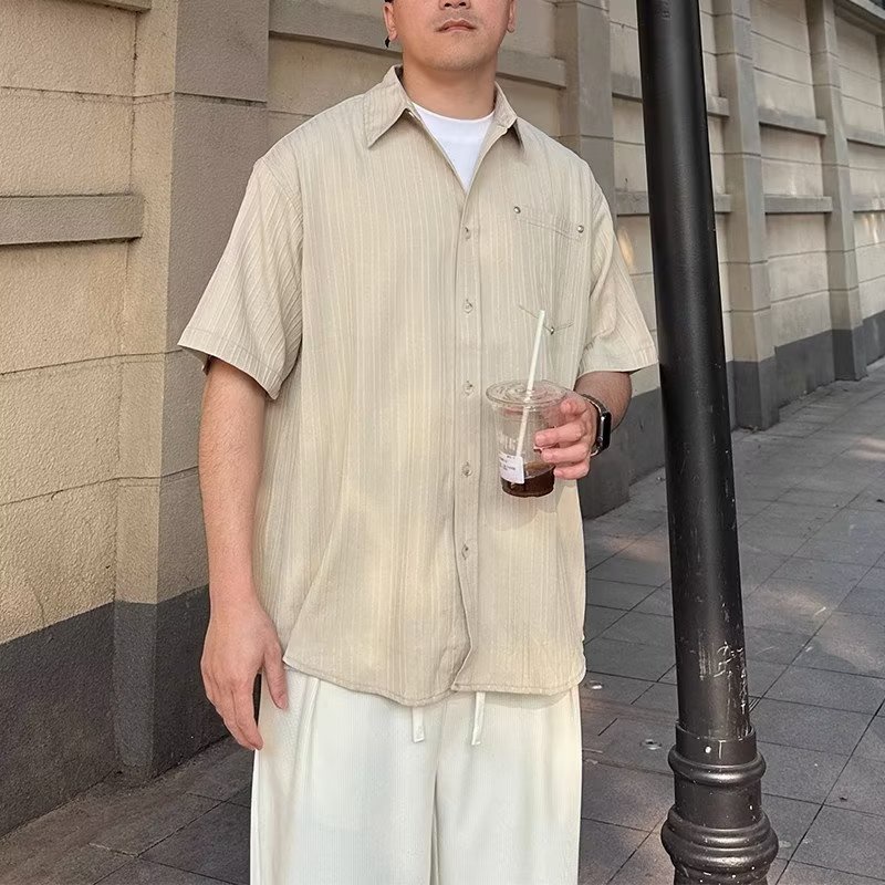 Áo Sơ Mi Tay Lỡ Thiết Kế Mới Thời Trang Mùa Hè Theo Phong Cách Hàn Quốc Cho Nam