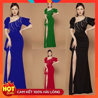 [ĐƯỢC KIỂM TRA HÀNG] Đầm dạ hội kết pha Lê ngực phối lưới cao cấ - Yêu Shop 85