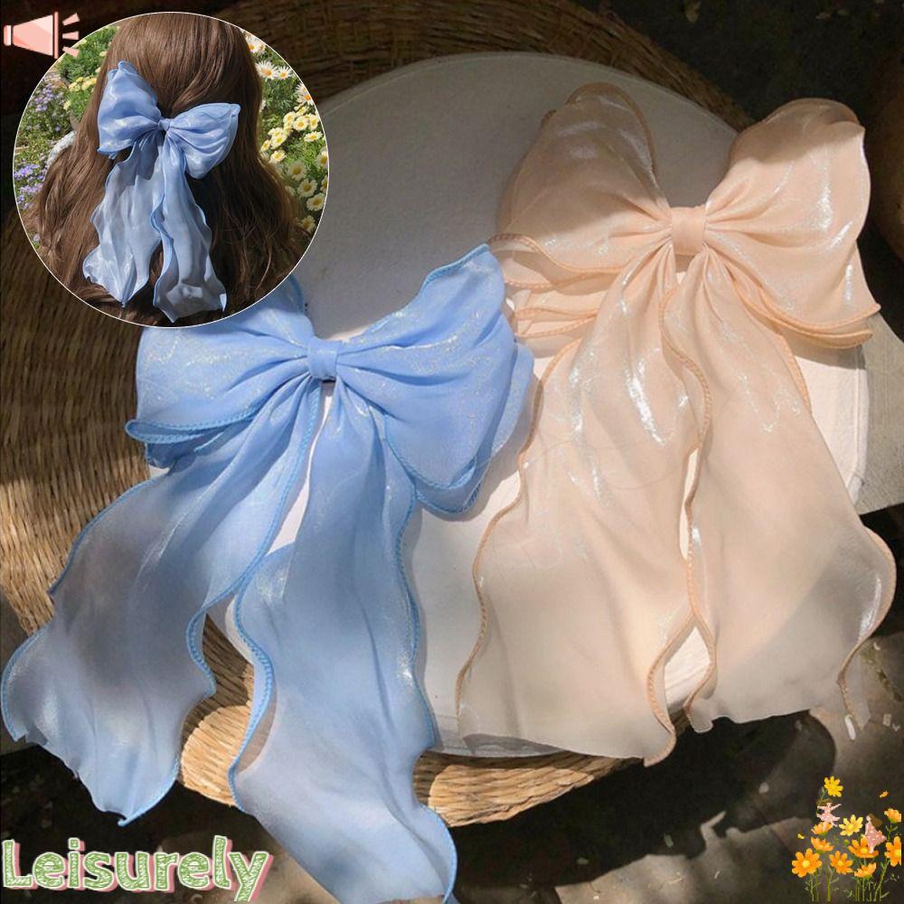 Bộ 2 Kẹp Tóc Nơ Bằng Satin Thời Trang Ngọt Ngào