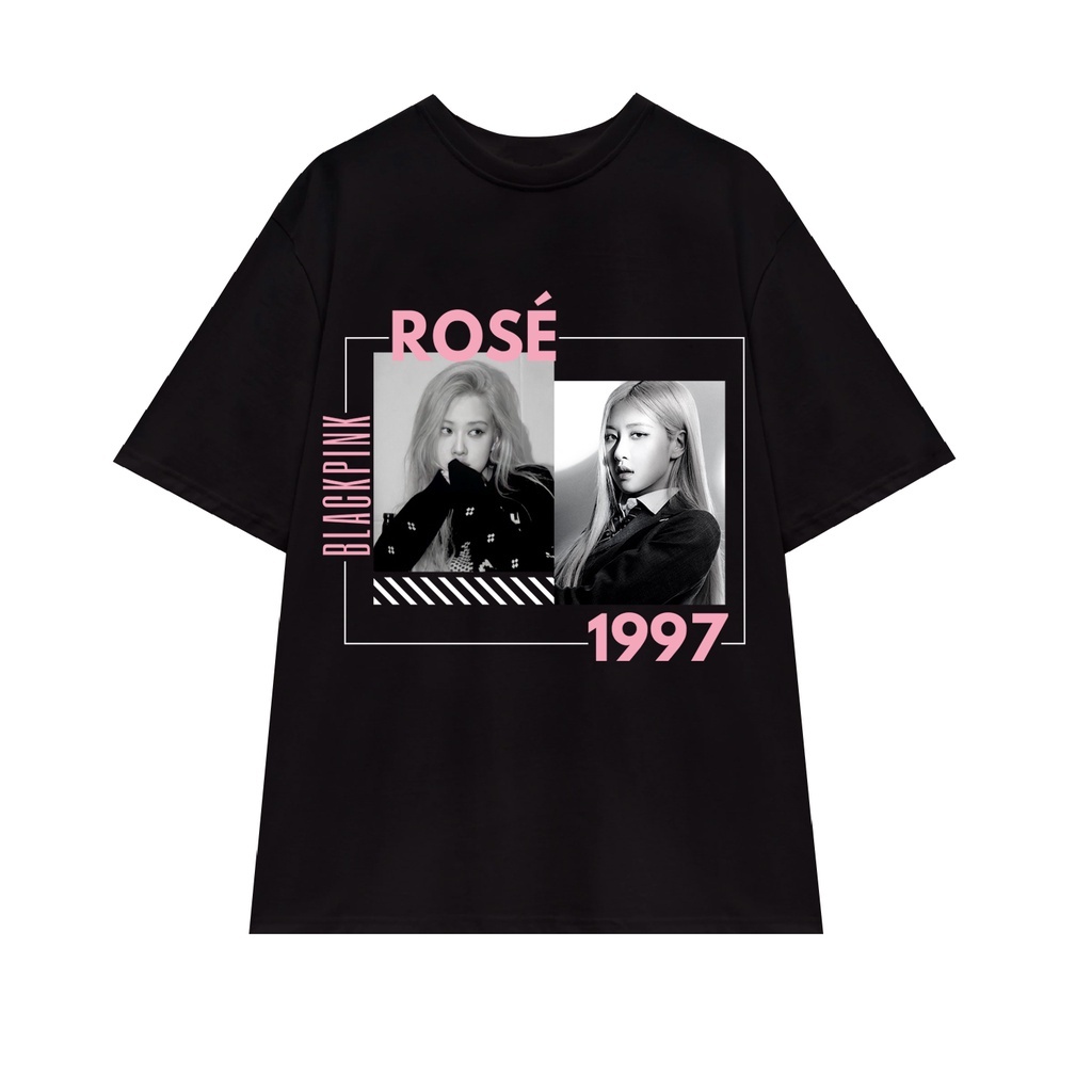 BLACKPINK Áo Thun Unisex Form Rộng In Hình BLACKPINK 4 THÀNH VIÊN